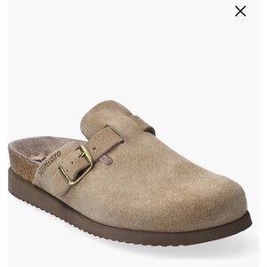 Mephisto Halina Warm Gray Suede Clogs 38